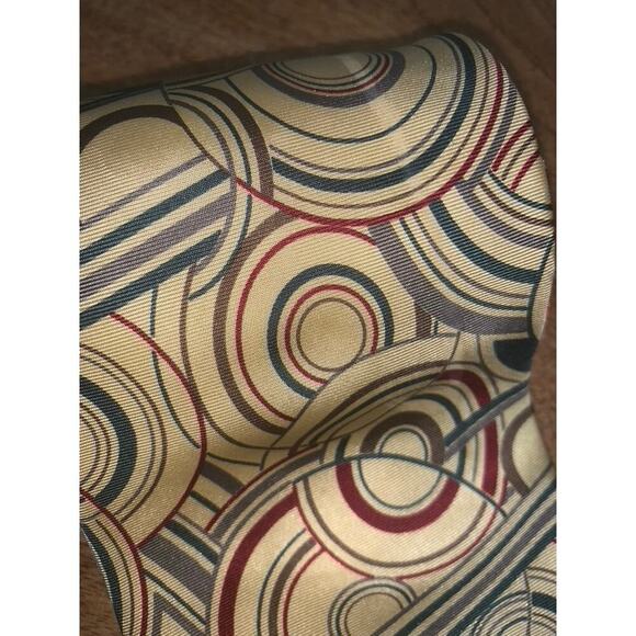 Vintage Swing Men's Silk Tie Multicolor Geometric Abstract Design - Picture 2 of 5